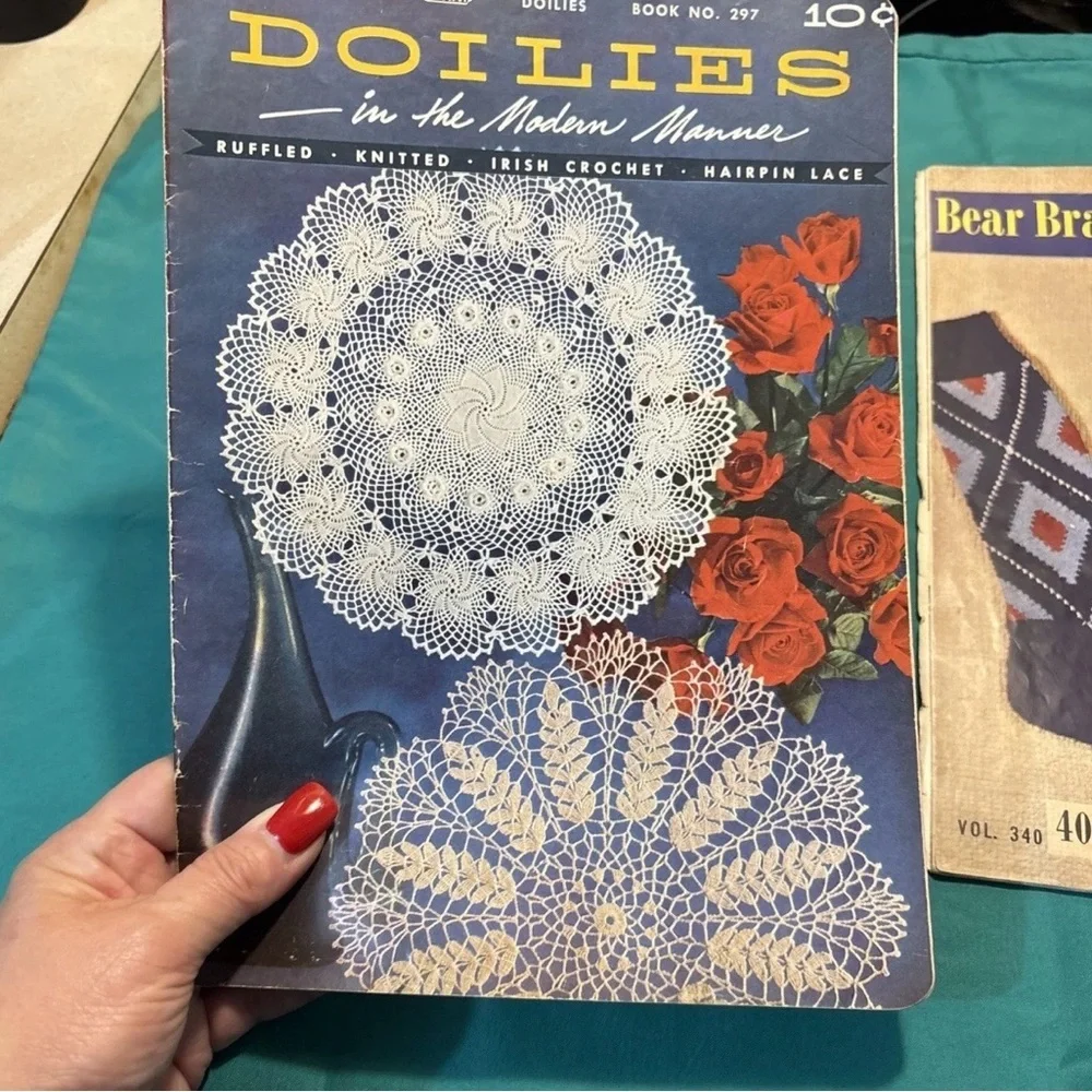 Vintage set of two Dollies and Hand Knit socks